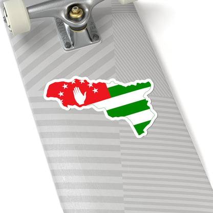 Flag-map of the Republic of Abkhazia STICKER Vinyl Kiss-Cut Decal