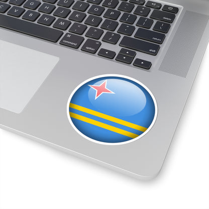 Flag orb Aruba (Netherlands) STICKER Vinyl Kiss-Cut Decal