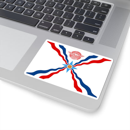 Flag of the Assyrians (Iraq) STICKER Vinyl Kiss-Cut Decal