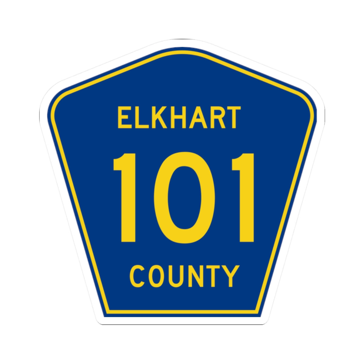 Elkhart County Road 101 IN (Indiana) (Road Sign) STICKER Vinyl Kiss-Cut Decal