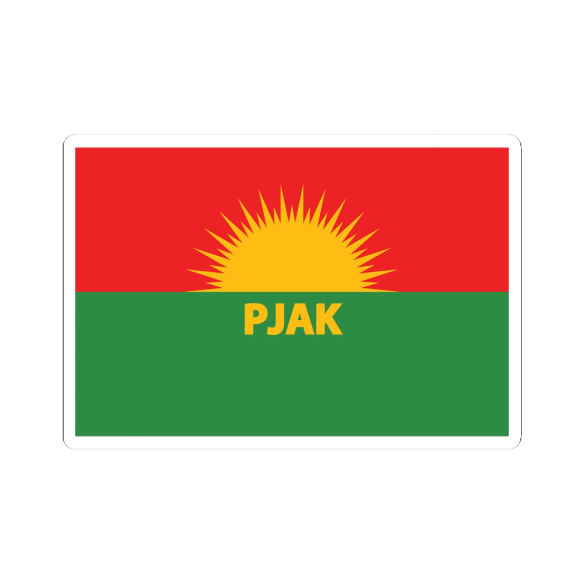 Flag of Partiya Jiyana Azad a Kurdistanê (Iran) STICKER Vinyl Kiss-Cut Decal