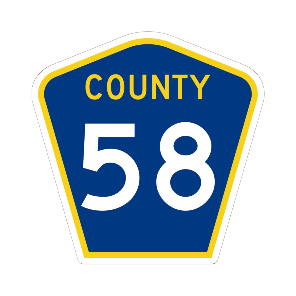 County 58 MN (Minnesota) (Road Sign) STICKER Vinyl Kiss-Cut Decal
