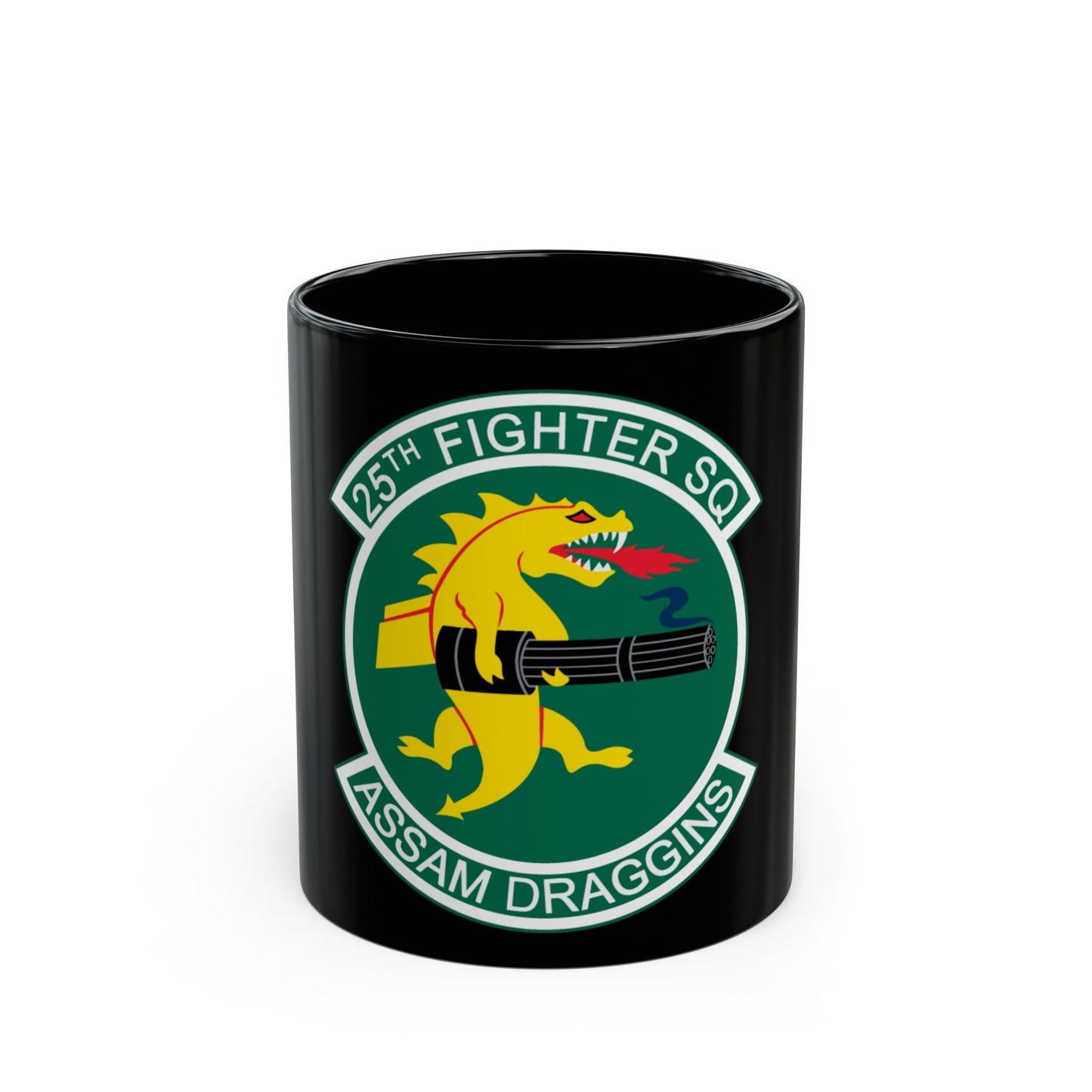 25th Fighters Sq (U.S. Air Force) Black Coffee Mug-11oz-The Sticker Space