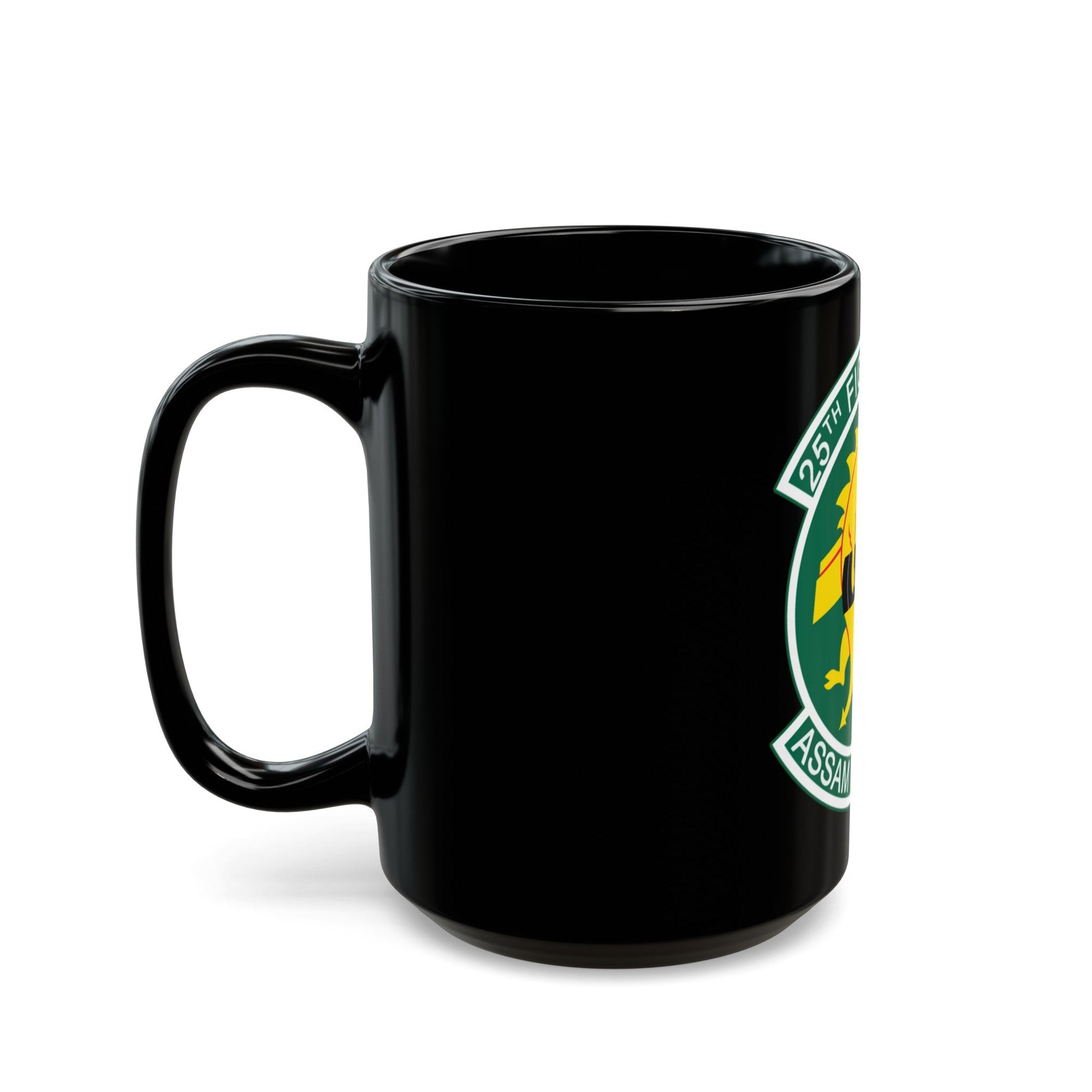 25th Fighters Sq (U.S. Air Force) Black Coffee Mug-The Sticker Space