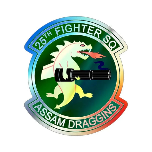 25th Fighters Sq (U.S. Air Force) Holographic STICKER Die-Cut Vinyl Decal 6 Inch Holographic - The Sticker Space