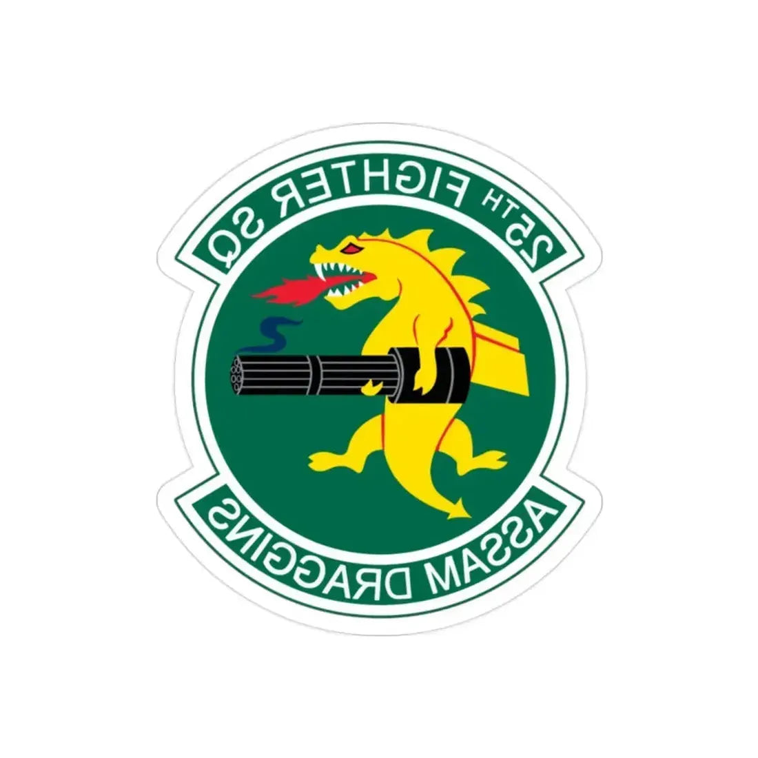 25th Fighters Sq (U.S. Air Force) REVERSE PRINT Transparent Die-Cut STICKER 2 Inch Die-Cut Transparent - The Sticker Space