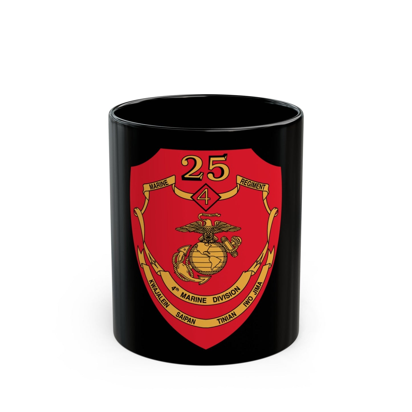 25th Marines Regiment (USMC) Black Coffee Mug-11oz-The Sticker Space