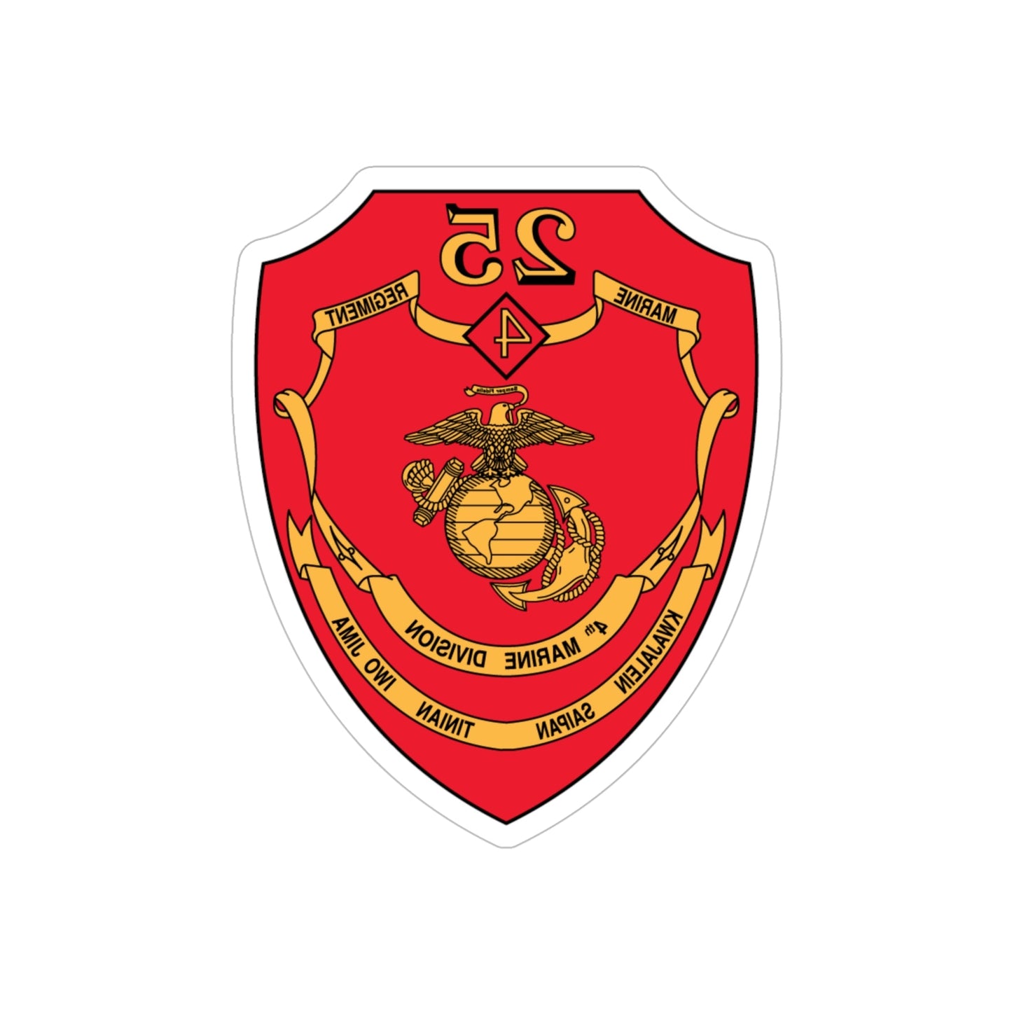 25th Marines Regiment (USMC) REVERSE PRINT Transparent STICKER-6 Inch-The Sticker Space