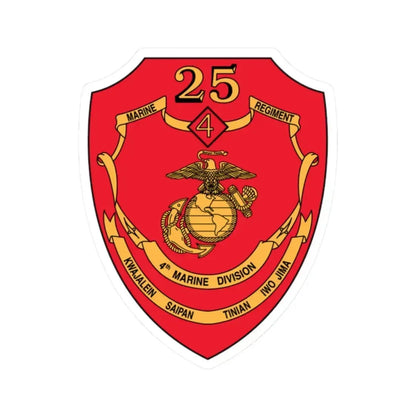 25th Marines Regiment (USMC) STICKER Vinyl Kiss-Cut Decal 2 Inch White - The Sticker Space