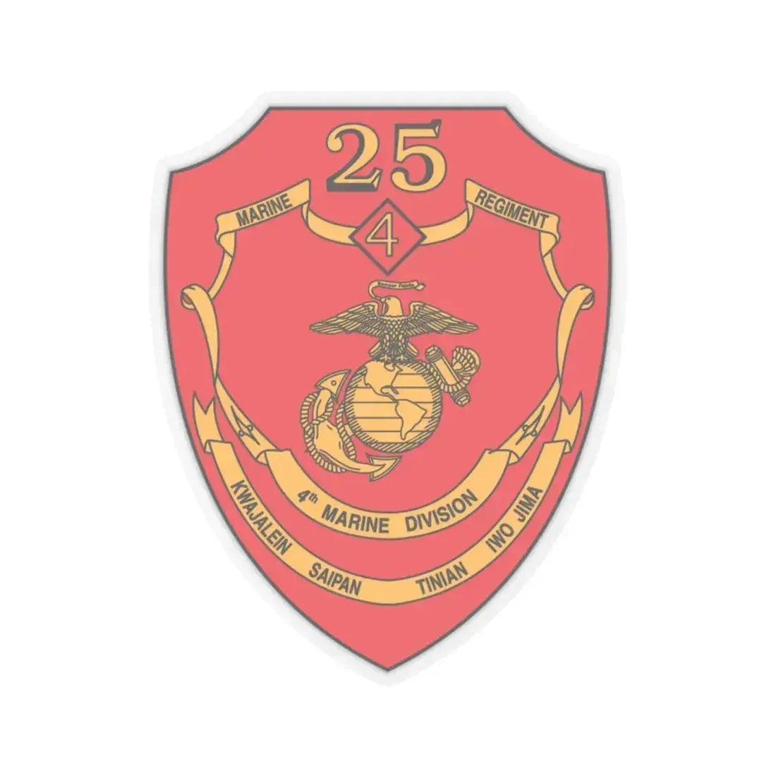 25th Marines Regiment (USMC) STICKER Vinyl Kiss-Cut Decal 4 Inch Transparent - The Sticker Space