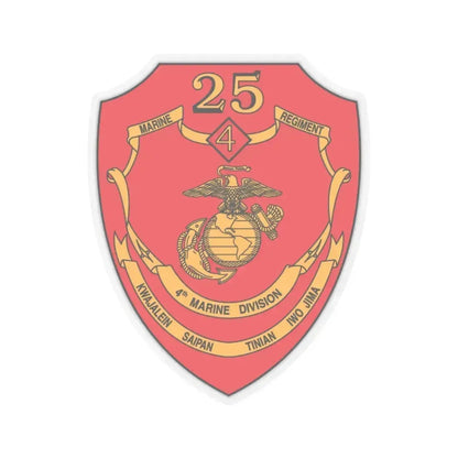 25th Marines Regiment (USMC) STICKER Vinyl Kiss-Cut Decal 6 Inch Transparent - The Sticker Space