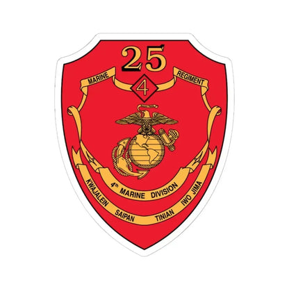 25th Marines Regiment (USMC) STICKER Vinyl Kiss-Cut Decal 6 Inch White - The Sticker Space