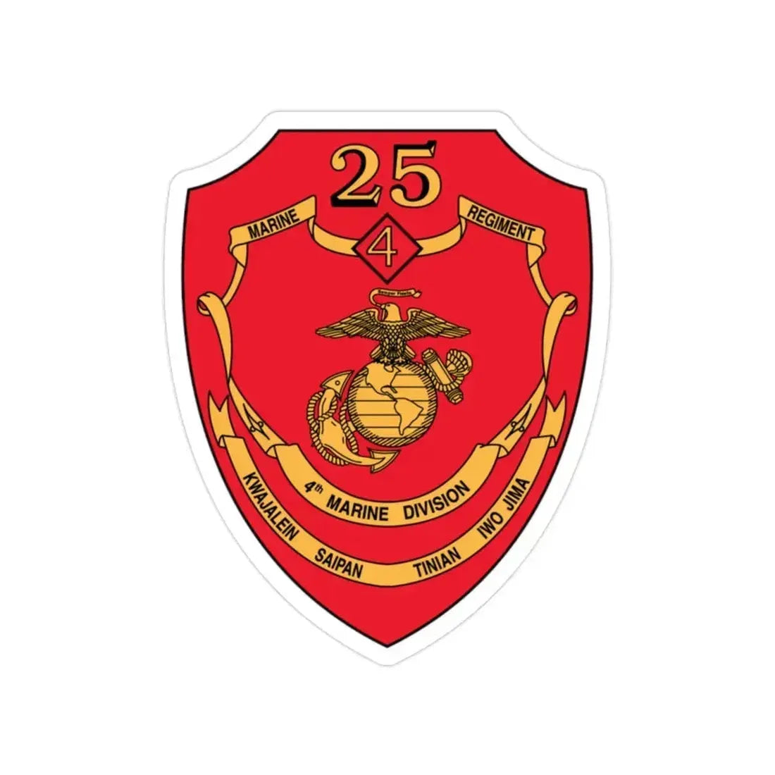25th Marines Regiment (USMC) Transparent STICKER Die-Cut Vinyl Decal 2 Inch - The Sticker Space