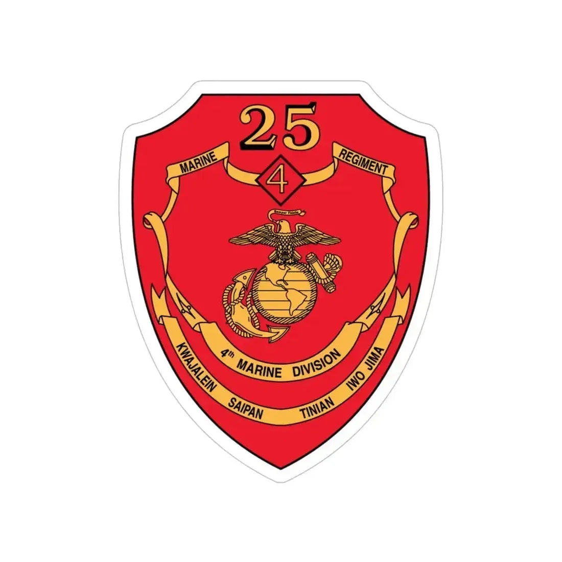 25th Marines Regiment (USMC) Transparent STICKER Die-Cut Vinyl Decal 5 Inch - The Sticker Space
