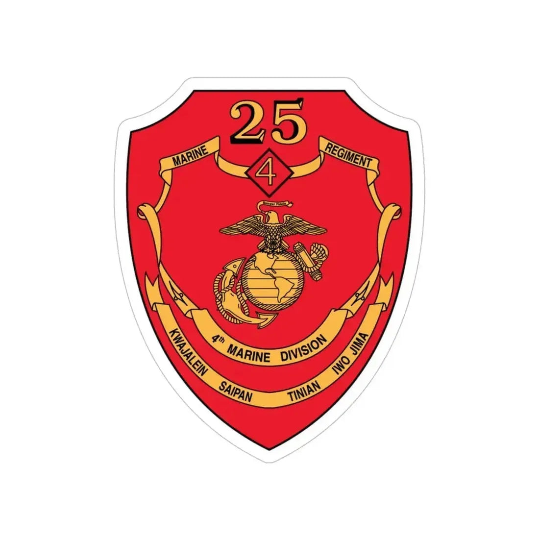 25th Marines Regiment (USMC) Transparent STICKER Die-Cut Vinyl Decal 6 Inch - The Sticker Space
