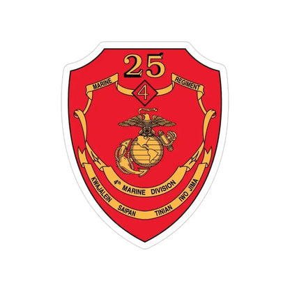 25th Marines Regiment (USMC) Transparent STICKER Die-Cut Vinyl Decal 6 Inch - The Sticker Space