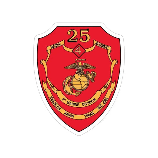 25th Marines Regiment (USMC) Transparent STICKER Die-Cut Vinyl Decal 6 Inch - The Sticker Space