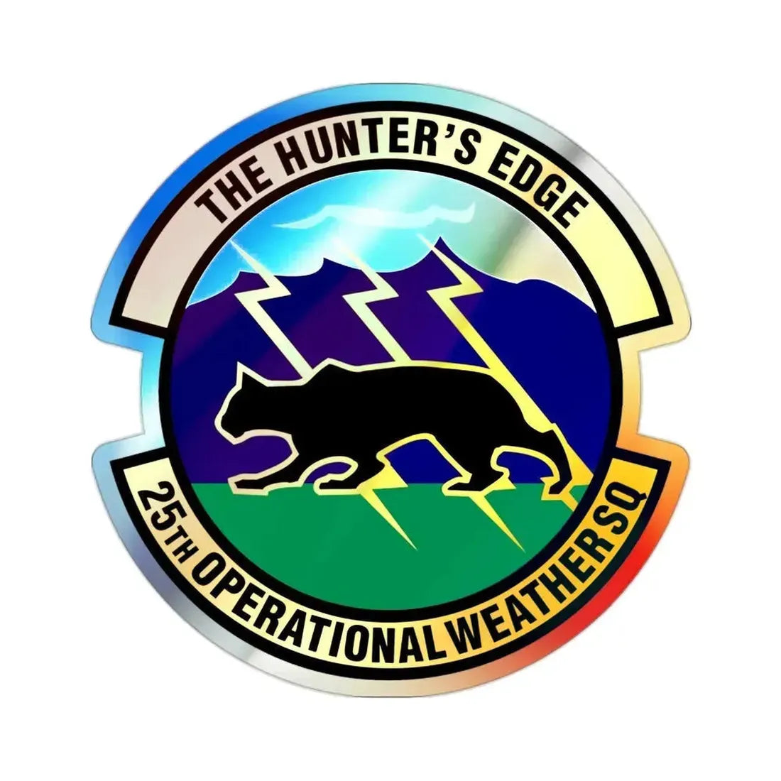 25th Operational Weather Squadron (U.S. Air Force) Holographic STICKER Die-Cut Vinyl Decal 2 Inch Holographic - The Sticker Space