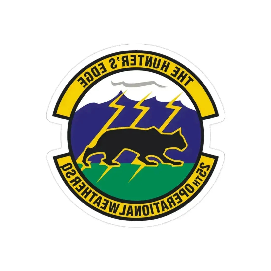 25th Operational Weather Squadron (U.S. Air Force) REVERSE PRINT Transparent Die-Cut STICKER 2 Inch Die-Cut Transparent - The Sticker Space