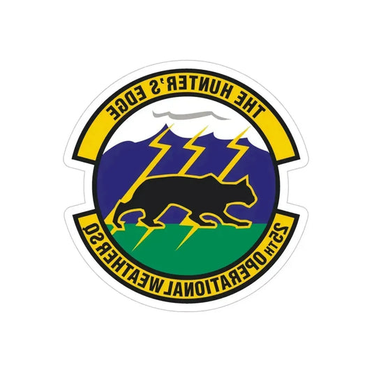 25th Operational Weather Squadron (U.S. Air Force) REVERSE PRINT Transparent Die-Cut STICKER 6 Inch Die-Cut Transparent - The Sticker Space