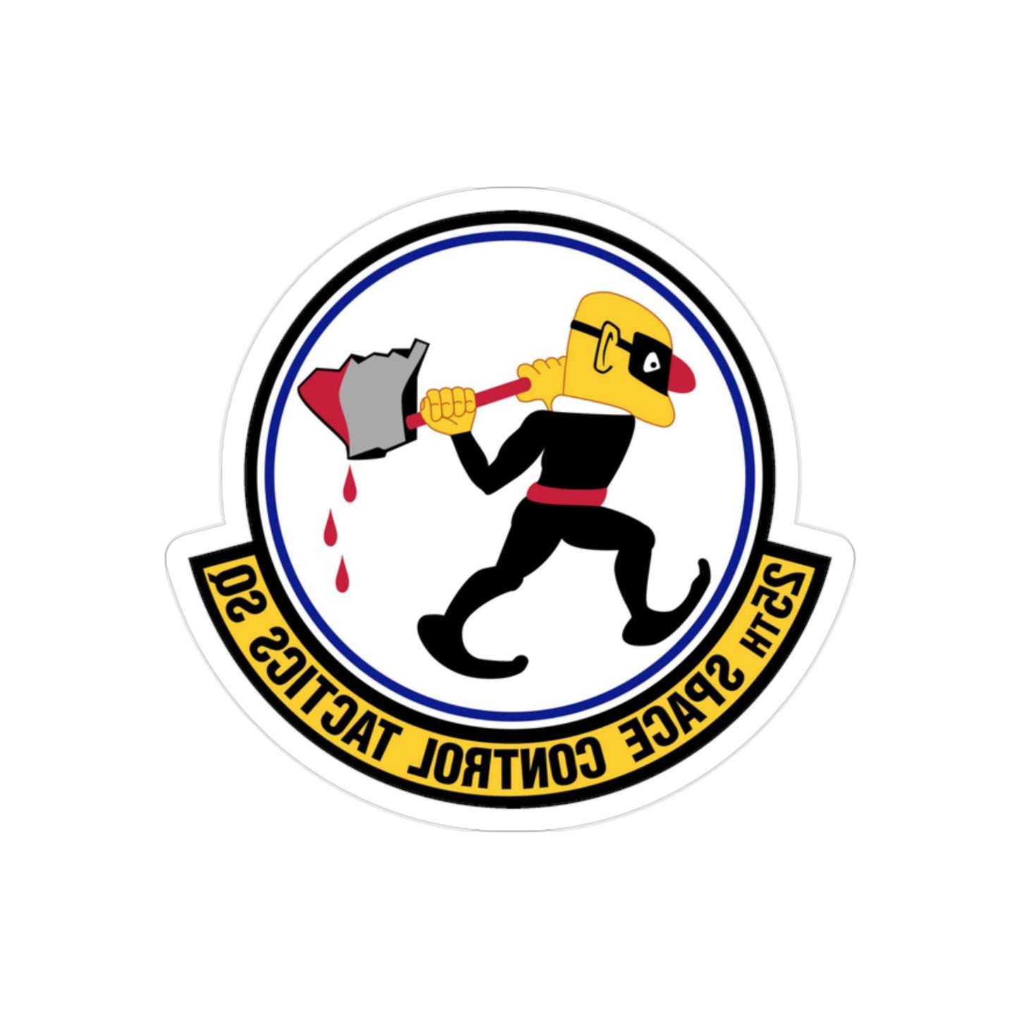 25th Space Control Tactics Squadron (U.S. Air Force) REVERSE PRINT Transparent STICKER-2" × 2"-The Sticker Space