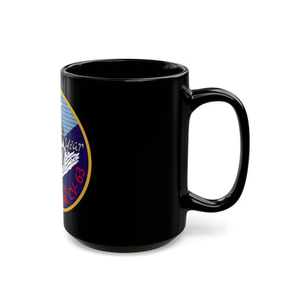 25th year USS Kitty Hawk CV 63 (U.S. Navy) Black Coffee Mug-The Sticker Space