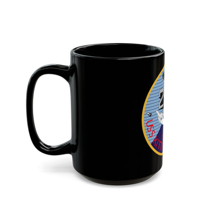 25th year USS Kitty Hawk CV 63 (U.S. Navy) Black Coffee Mug-The Sticker Space