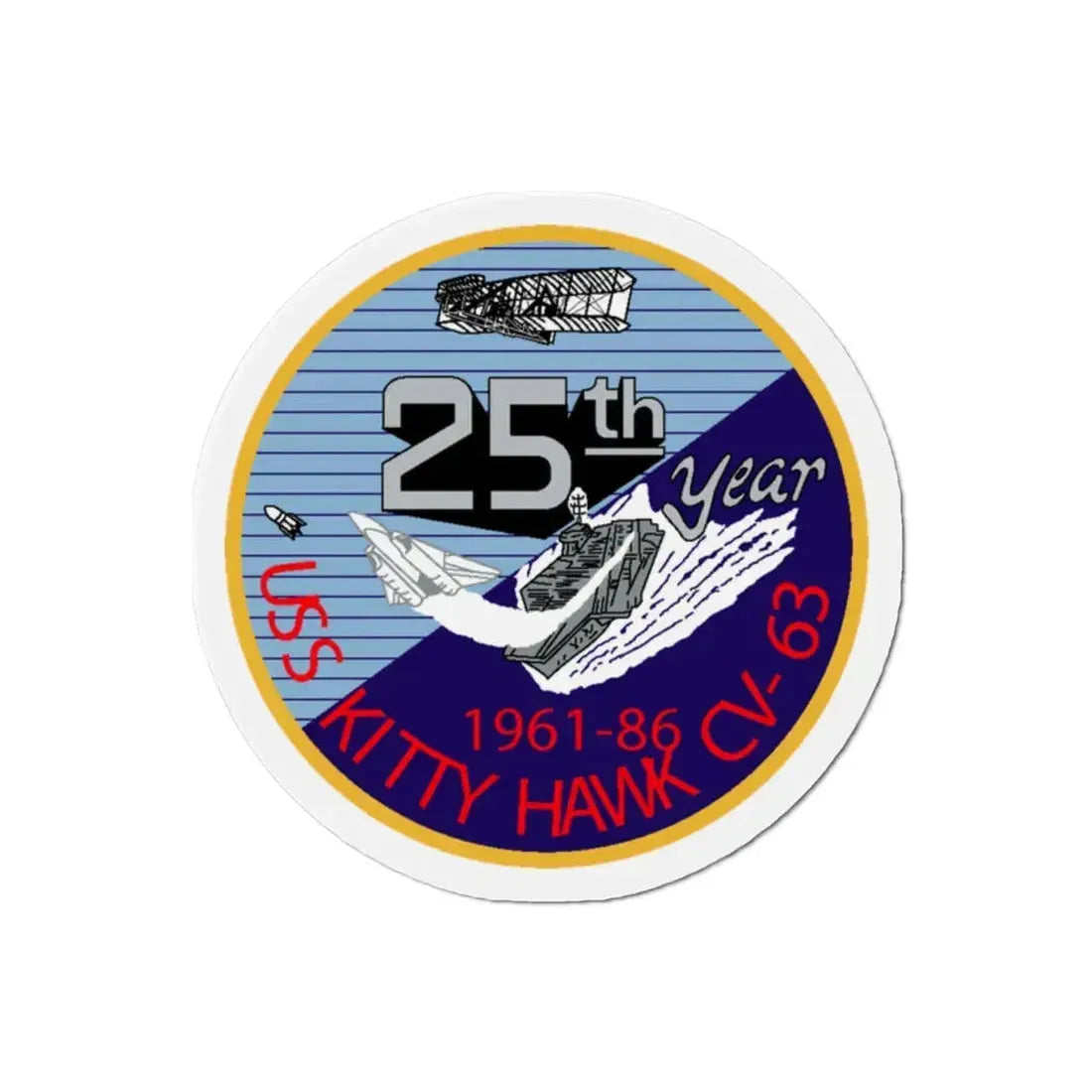 25th year USS Kitty Hawk CV 63 (U.S. Navy) Refrigerator Magnet - The Sticker Space