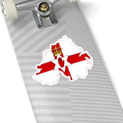 Flag-map of Northern Ireland (United Kingdom) STICKER Vinyl Kiss-Cut Decal