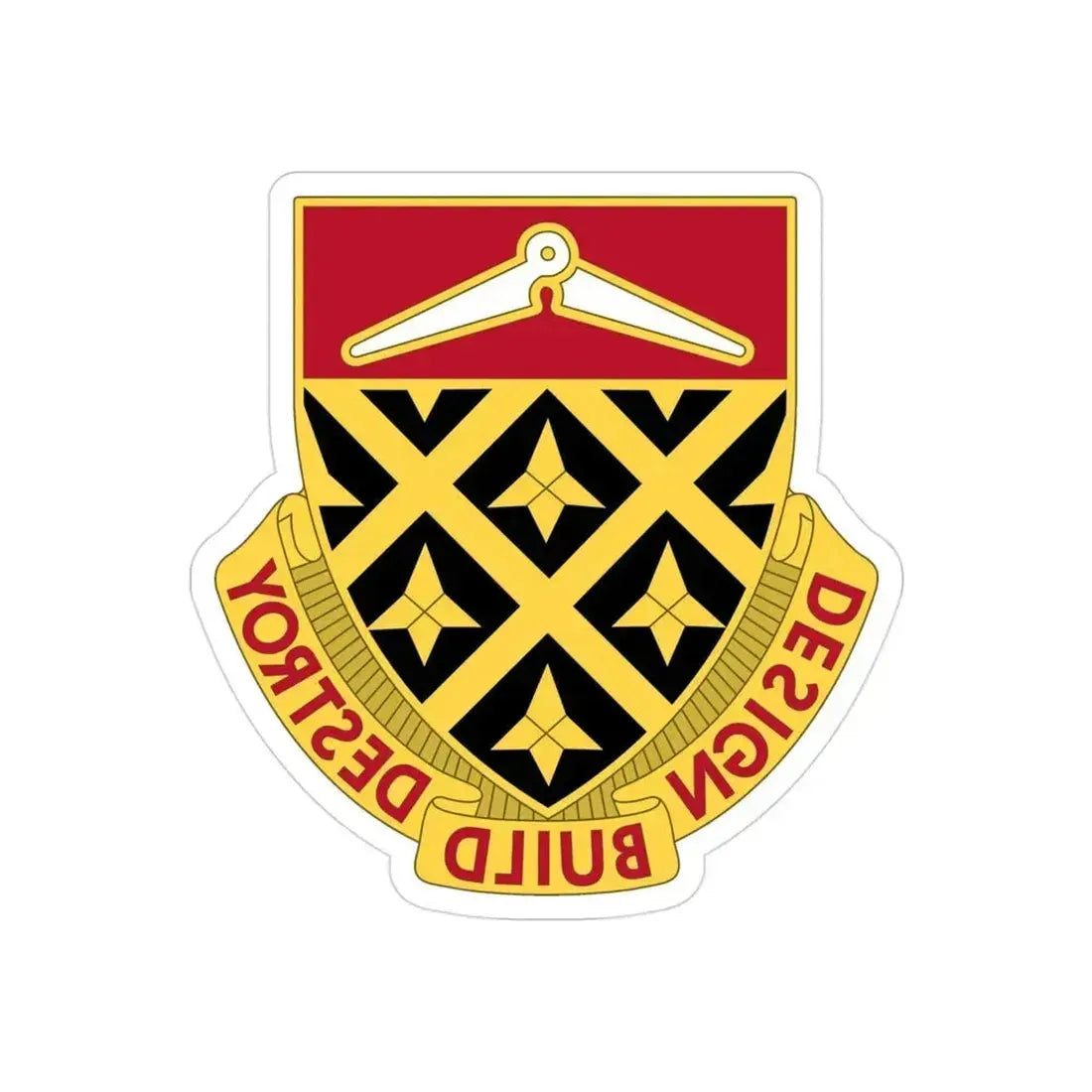 261 Engineer Battalion (U.S. Army) REVERSE PRINT Transparent Die-Cut STICKER 3 Inch Die-Cut Transparent - The Sticker Space