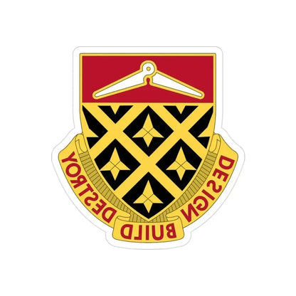 261 Engineer Battalion (U.S. Army) REVERSE PRINT Transparent Die-Cut STICKER 3 Inch Die-Cut Transparent - The Sticker Space