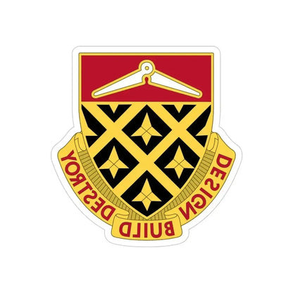 261 Engineer Battalion (U.S. Army) REVERSE PRINT Transparent Die-Cut STICKER 5 Inch Die-Cut Transparent - The Sticker Space