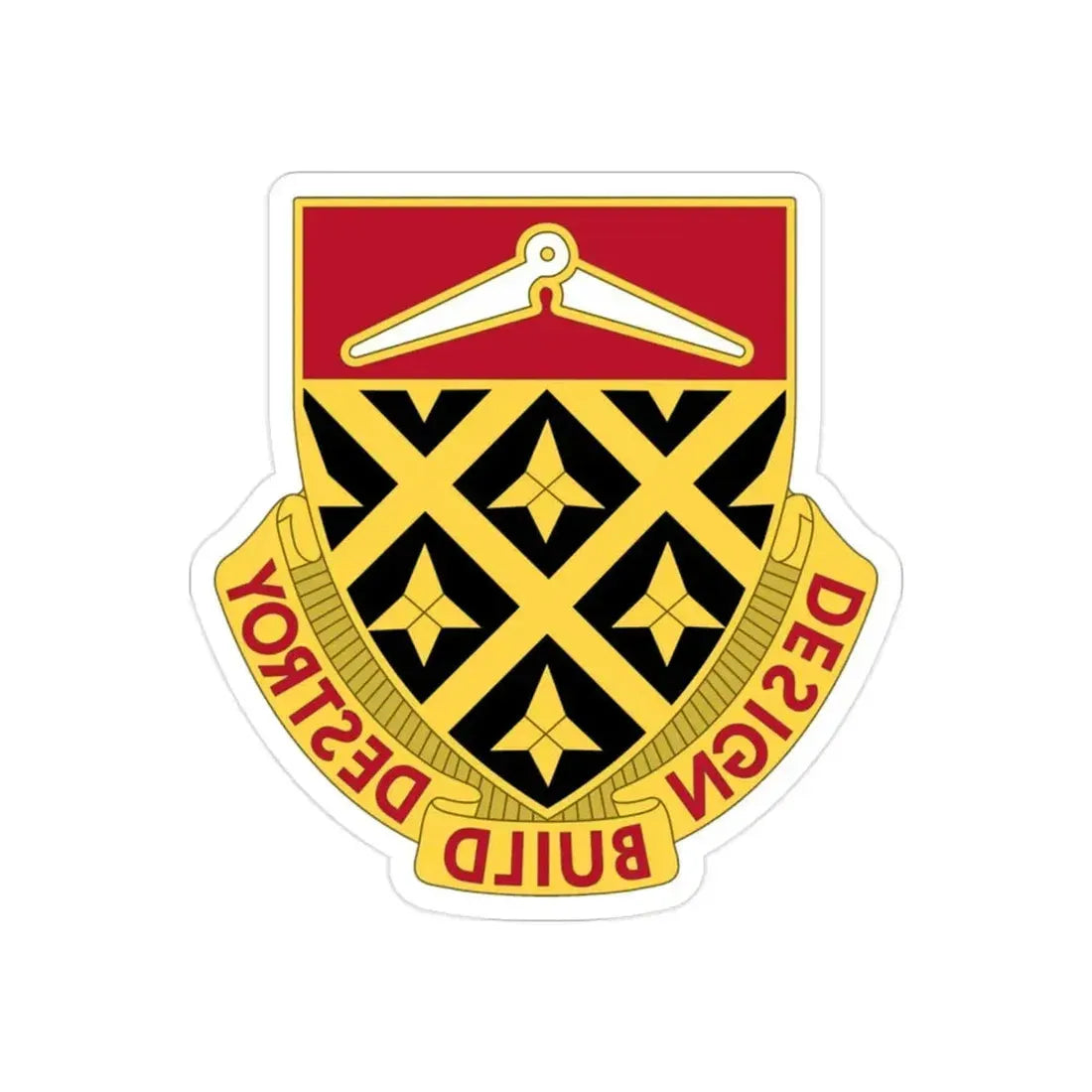 261 Engineer Battalion (U.S. Army) REVERSE PRINT Transparent Die-Cut STICKER - The Sticker Space