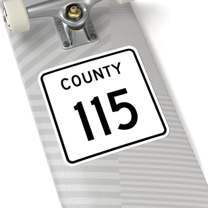 County 115 square (Minnesota) (Road Sign) STICKER Vinyl Kiss-Cut Decal
