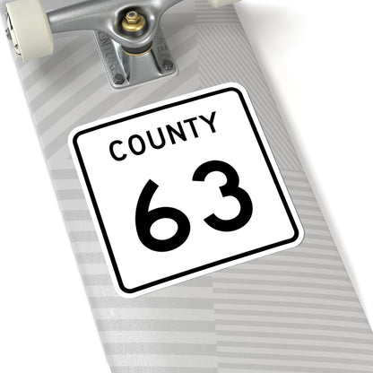 County 63 square (Minnesota) (Road Sign) STICKER Vinyl Kiss-Cut Decal