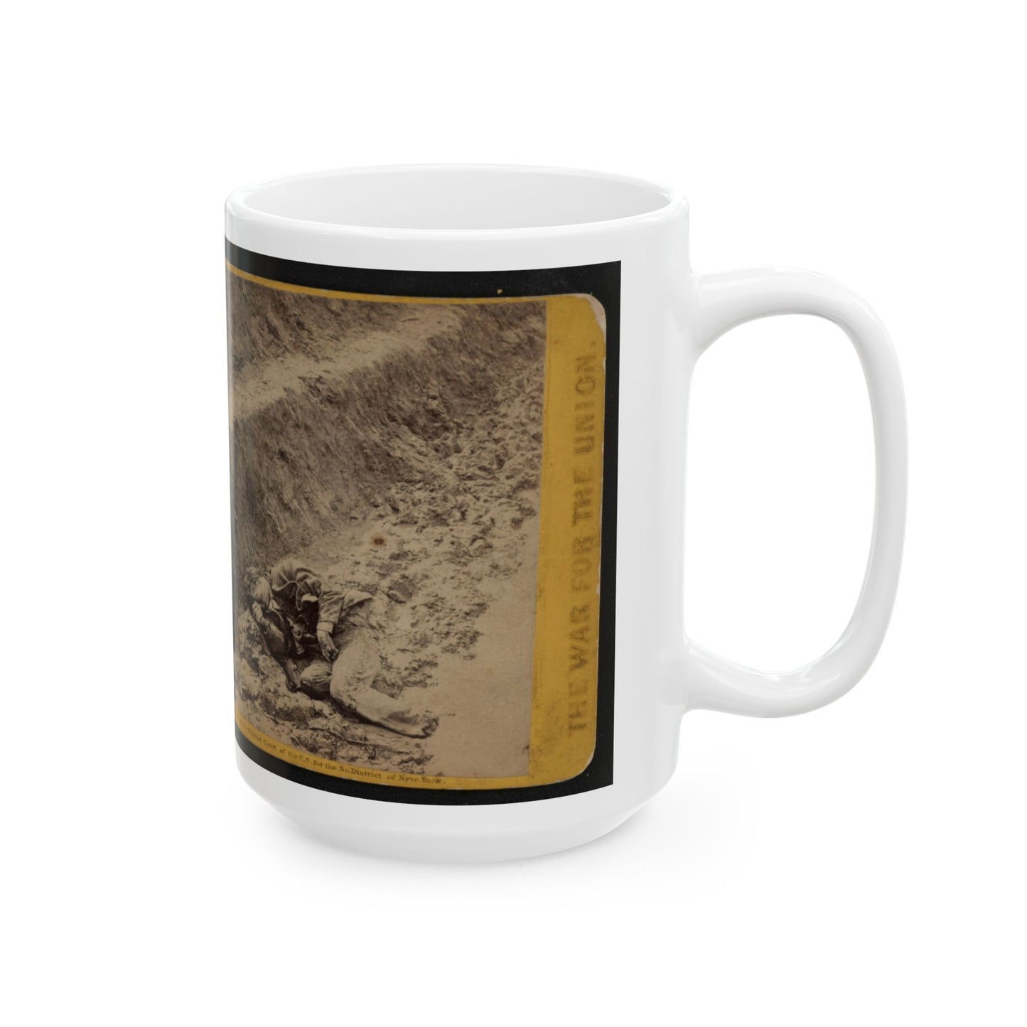 A Dead Rebel Soldier, As He Lay In The Trenches Of Fort Mahone, Called By The Soldiers,  Fort Damnation  ... (U.S. Civil War) White Coffee Mug