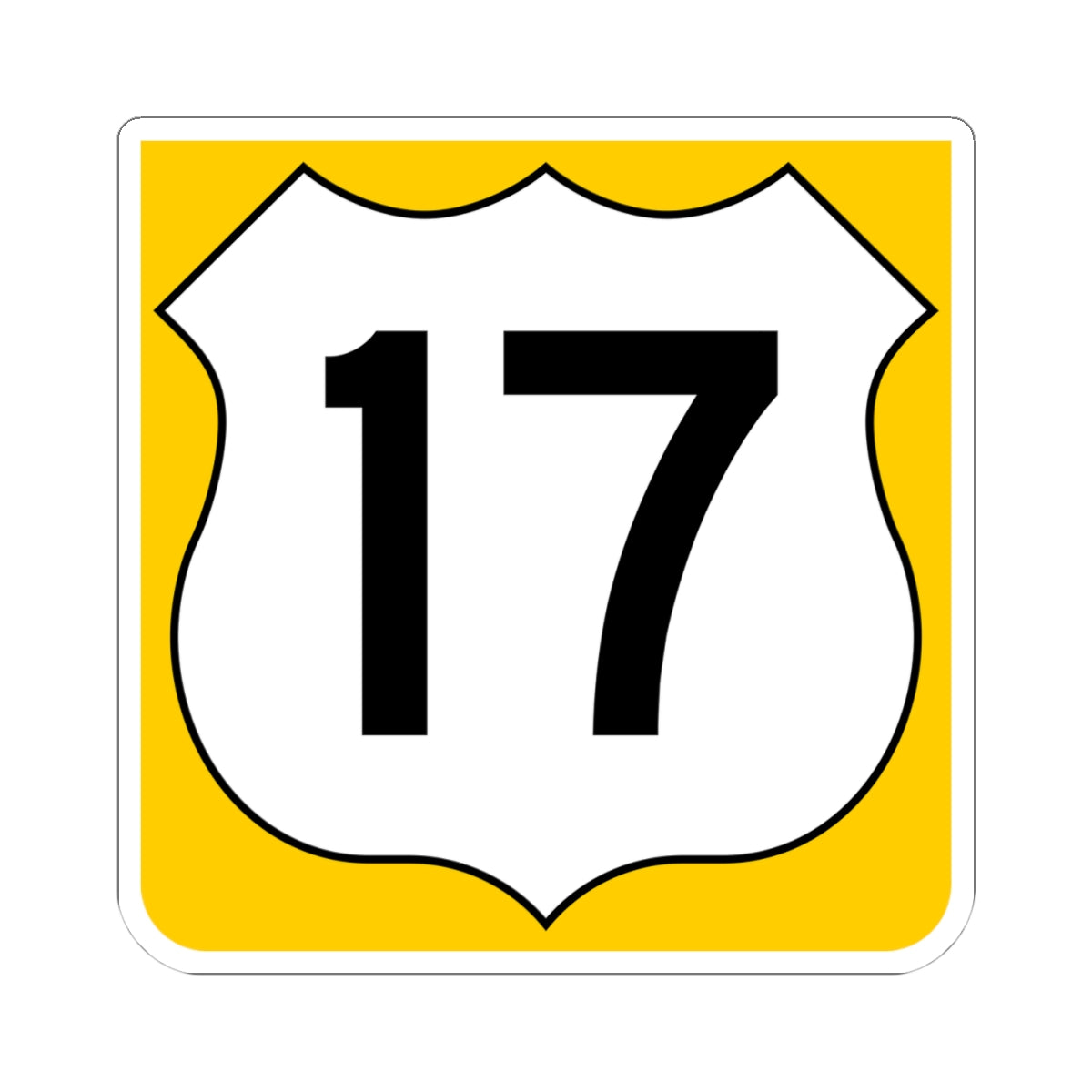 US 17 FL reversed (Florida) (Road Sign) STICKER Vinyl Kiss-Cut Decal