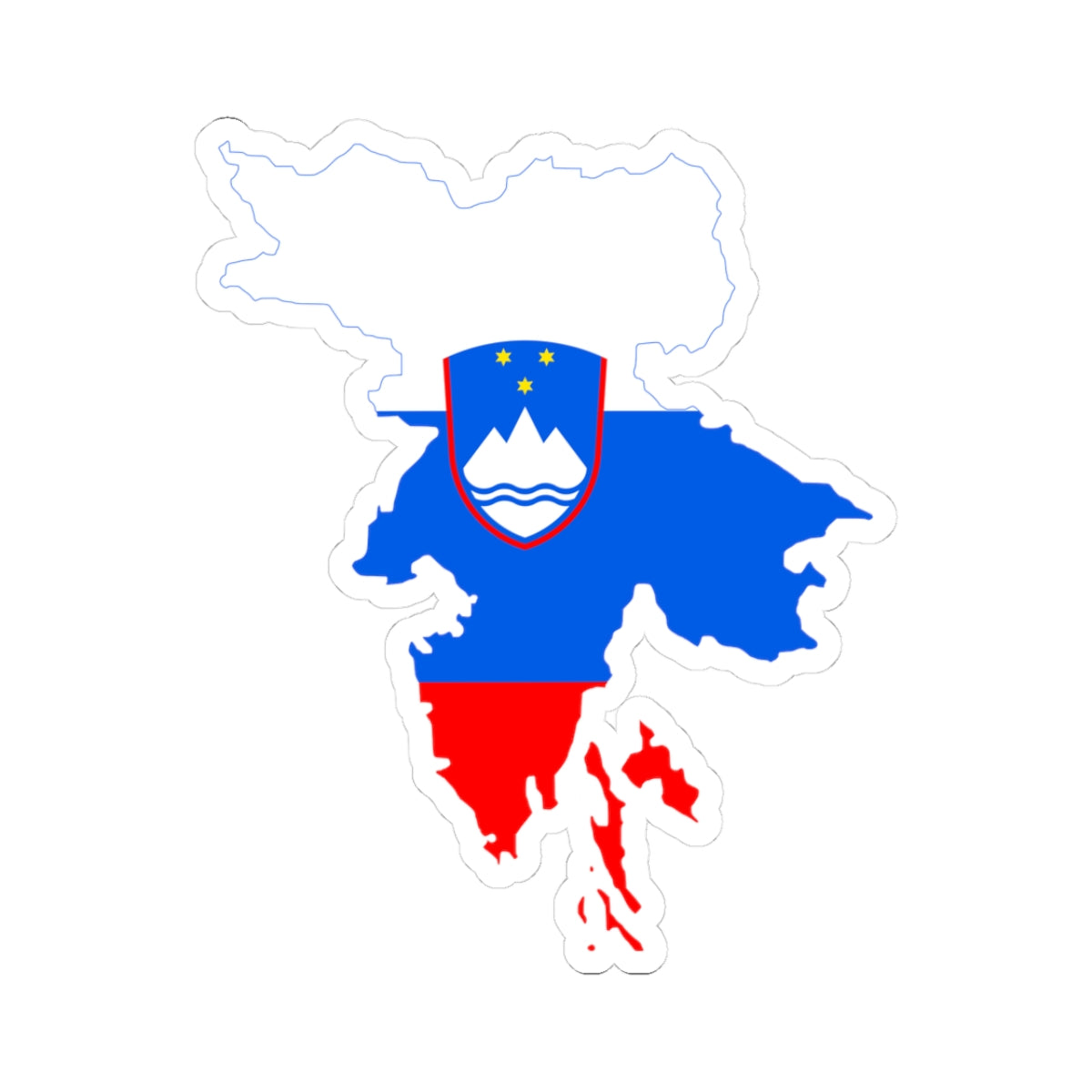 Flag-map of Greater Slovenia (Slovenia) STICKER Vinyl Kiss-Cut Decal