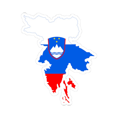 Flag-map of Greater Slovenia (Slovenia) STICKER Vinyl Kiss-Cut Decal