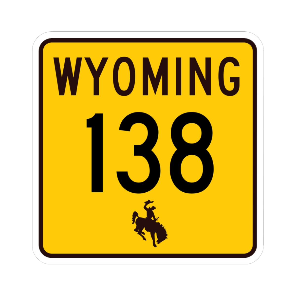 WY-138 (Wyoming) (Road Sign) STICKER Vinyl Kiss-Cut Decal