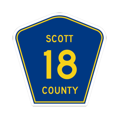 Scott County Route 18 MN (Minnesota) (Road Sign) STICKER Vinyl Kiss-Cut Decal