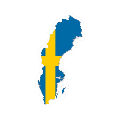 Flag-Map of Sweden (Sweden) STICKER Vinyl Kiss-Cut Decal