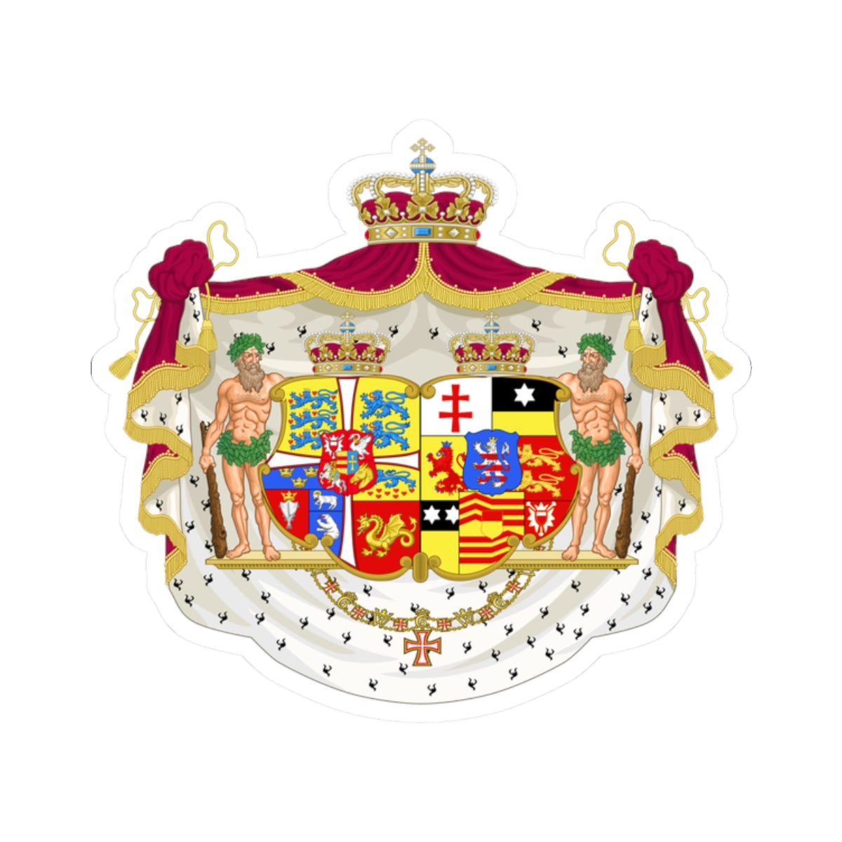 Armoiries de Marie-Sophie de Hesse-Cassel (Denmark) (Coat of Arms) STICKER Vinyl Kiss-Cut Decal