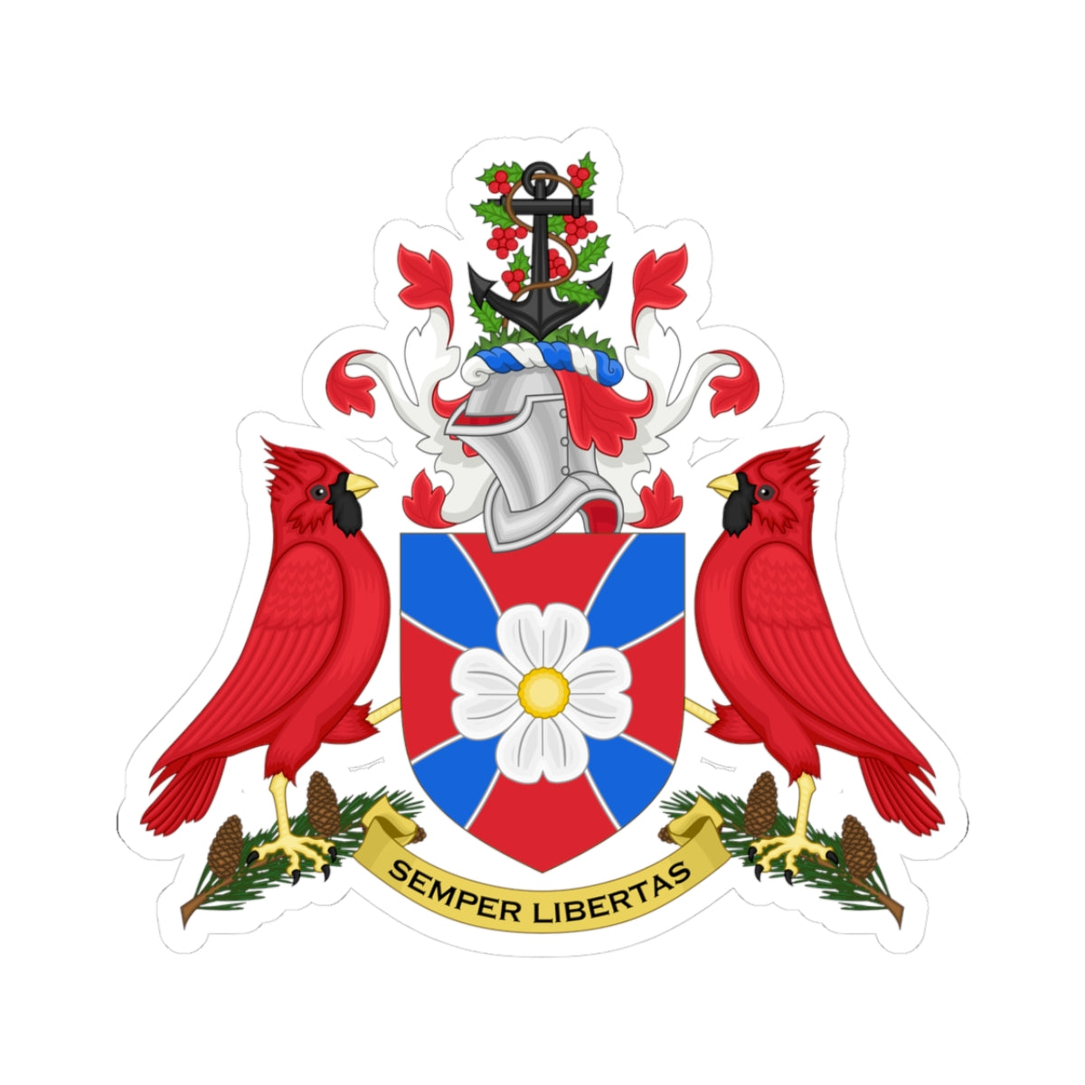 Arms of Prince George County Virginia (United States) (Coat of Arms) STICKER Vinyl Kiss-Cut Decal