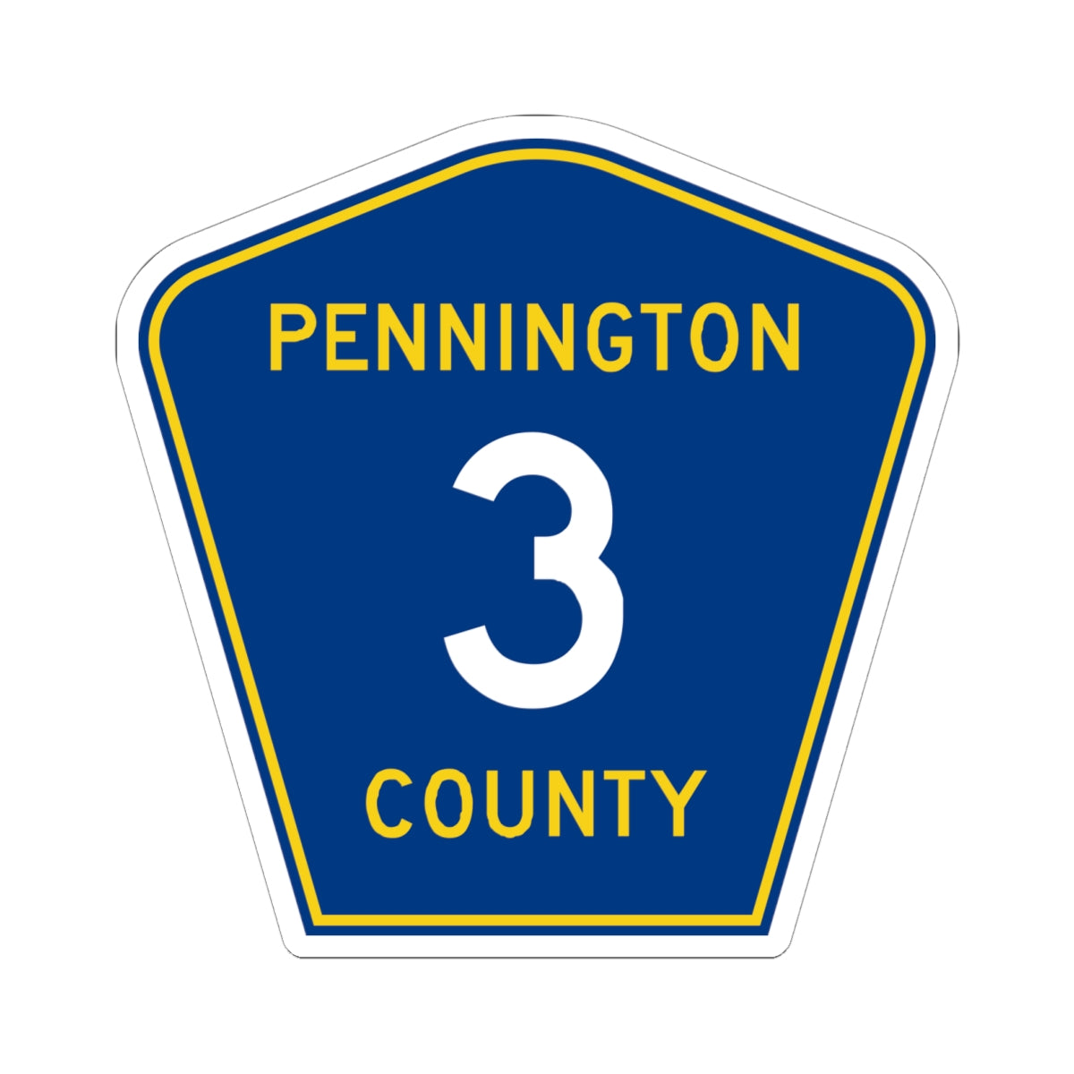 Pennington County 3 MN (Minnesota) (Road Sign) STICKER Vinyl Kiss-Cut Decal