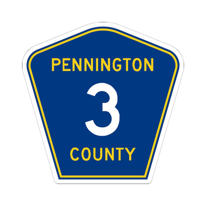 Pennington County 3 MN (Minnesota) (Road Sign) STICKER Vinyl Kiss-Cut Decal