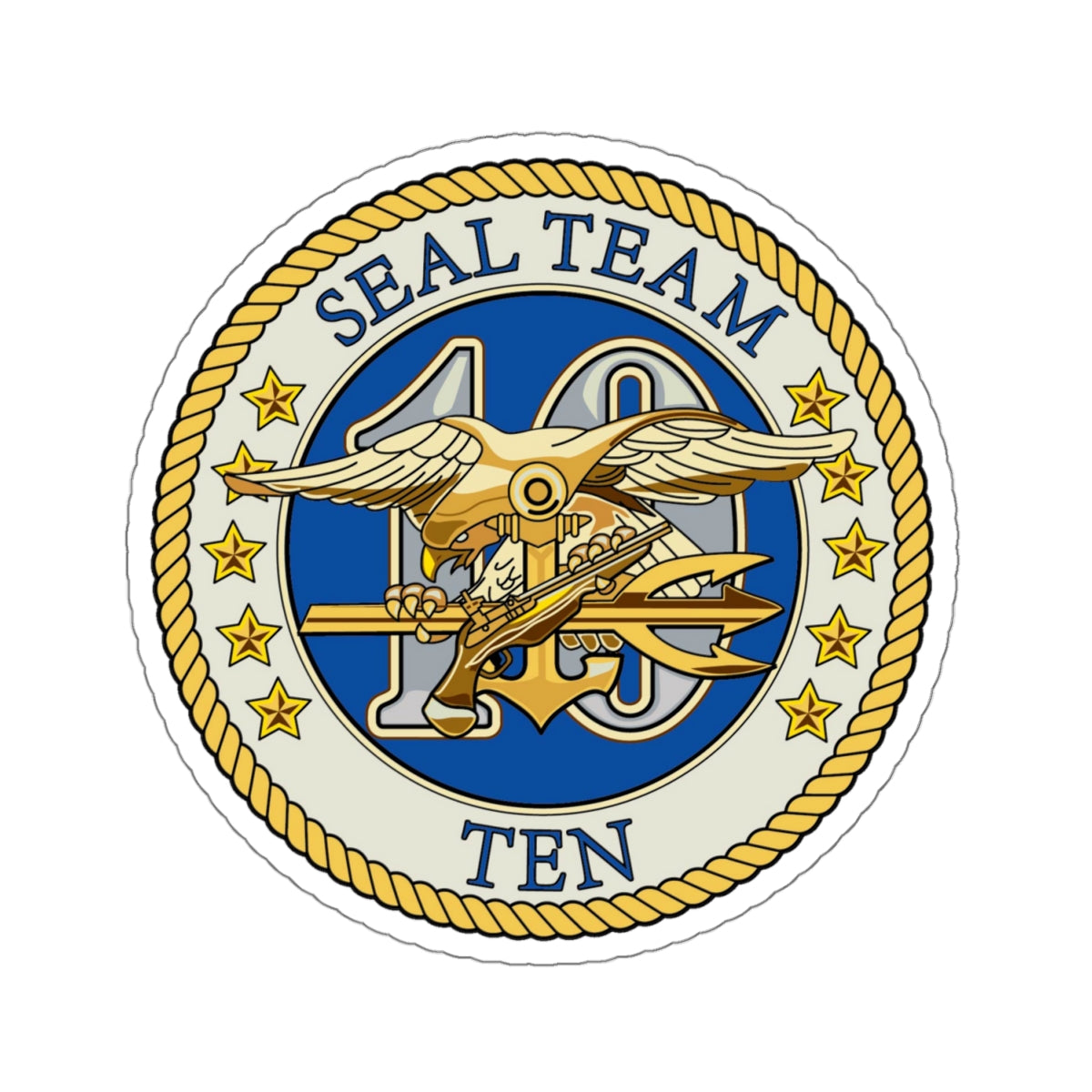 Seal Team 10 Colored (U.S. Navy) STICKER Vinyl Kiss-Cut Decal