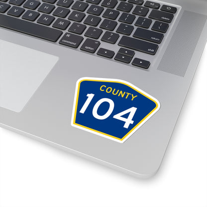 County 104 MN (Minnesota) (Road Sign) STICKER Vinyl Kiss-Cut Decal