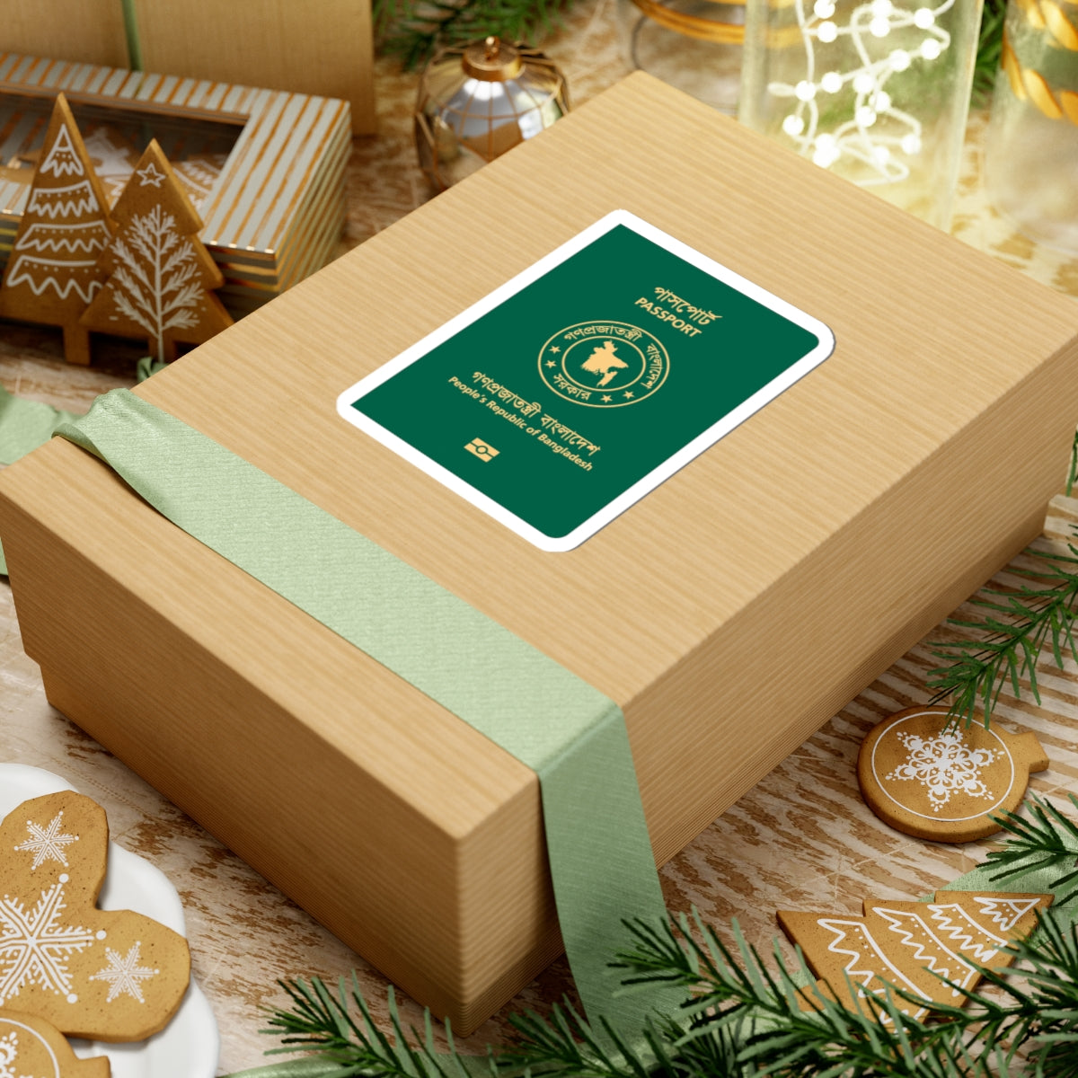 Bangladeshi E-Passport (Bangladesh) (Coat of Arms) STICKER Vinyl Kiss-Cut Decal