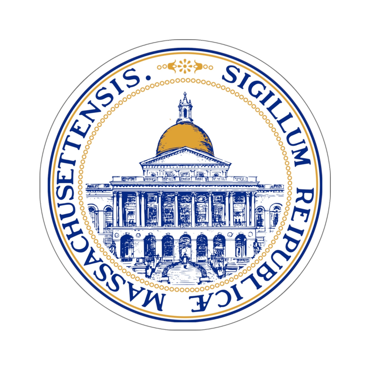 Seal of the General Court of Massachusetts v2 - STICKER Vinyl Kiss-Cut Decal